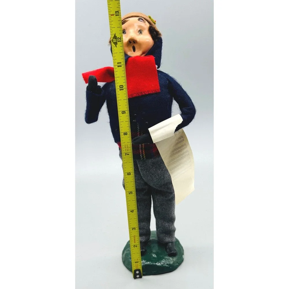 Byers Choice Caroler Figurine Singing Man With Sheet Music 1984 Bumpy Base